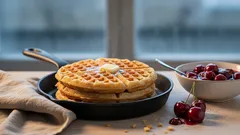 Så gör du krispiga körsbärsvåfflor utan våffeljärn