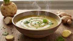 Så gör du krämig rotselleri- och ingefärasoppa som renar kroppen